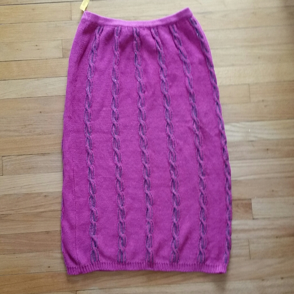 Vintage Knit Beaded Sweater Skirt S/M